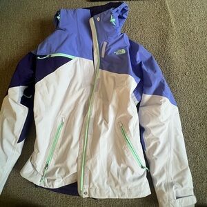 The North Face Purple and White Ski Jacket